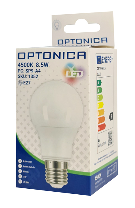 OPTONICA LED  A60 1352, 8.5W, 4500K, E27, 806lm OPT-1352