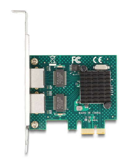 DELOCK   PCIe x1  2x RJ45 Gigabit 88205, 1000Mbps 88205