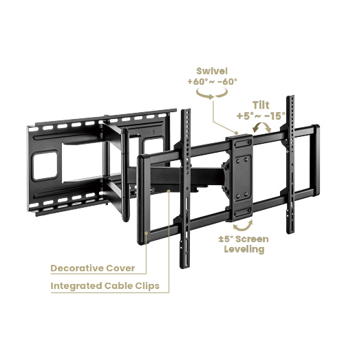 BRATECK επιτοίχια βάση LPA77-483 για τηλεόραση 43-90, full motion, 80kg LPA77-483