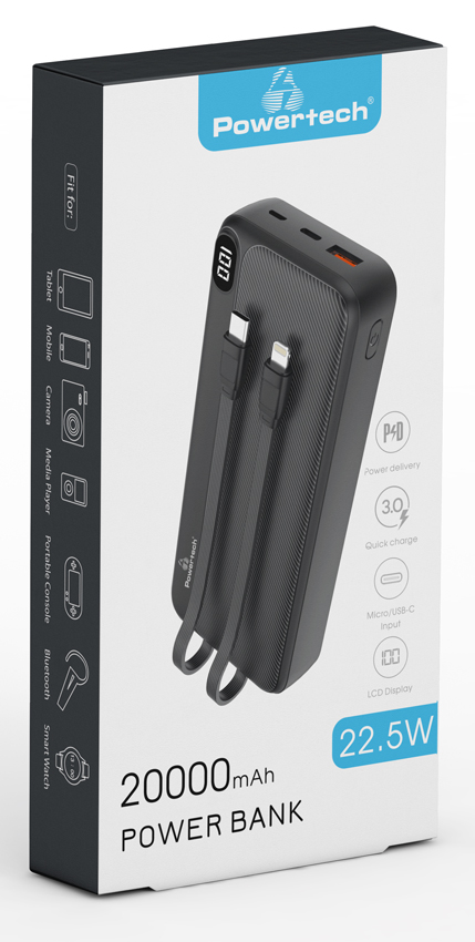 POWERTECH power bank     PT-1064 20000mAh, 22.5W,  PT-1064