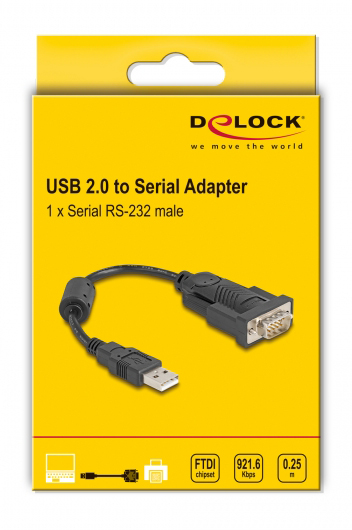 DELOCK  USB  RS-232 61549, 921.6Kbps, 0.25m,  61549