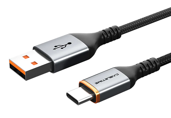 CABLETIME καλώδιο USB σε USB-C CT-AMCM5A, 25W, 1m, μαύρο CT-AMCM5A-AG-1