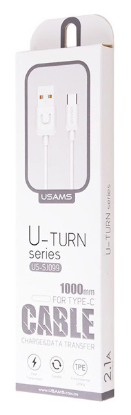 USAMS  USB-C  USB US-SJ099, 10.5W, 1m,  TCUSBXD02