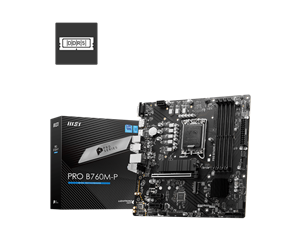 MSI MB PRO B760M-P, SOCKET INTEL LGA1700 14th/13th/12th GEN, CS INTEL B760, 4 DIMM SOCKETS DDR5, VGA, DP/HDMI, GIGABIT LAN, MICRO-ATX, 3YW.