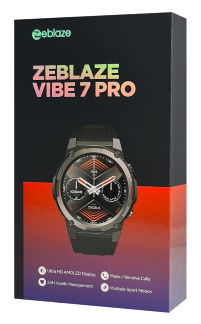 ZEBLAZE smartwatch Vibe 7 Pro, 1.43 AMOLED, ηχείο & mic, 3 ATM, μαύρο VIBE7PRO-BK