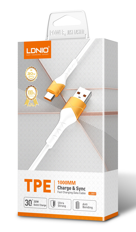 LDNIO  Lightning  USB LS801, 30W, 1m,  5210131073520