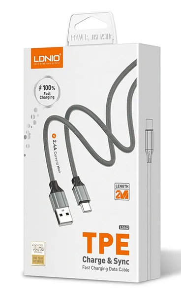 LDNIO  USB-C  USB LS442, 12W, 2m,  6933138690772