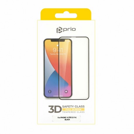 Apple iPhone 14 Pro Prio 3D Full Face Tempered Glass Black