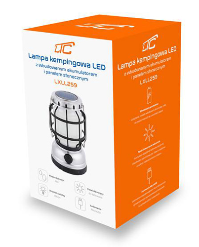 LTC ηλιακό φορητό φανάρι LXLL259, 8W LED, 800lm, 1200mAh, IP65 LXLL259