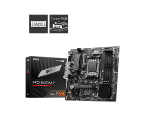 MSI MB PRO B650M-P, SOCKET AMD AM5, CS AMD B650, 4 DIMM SOCKETS DDR5, HDMI/DP/VGA, 2.5 GIGABIT LAN, MICRO-ATX, 3YW.