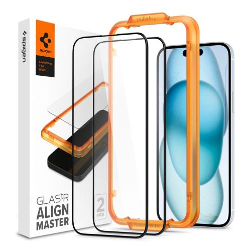 Tempered Glass Full Face Spigen Glas.tR Align Master Apple iPhone 15 Plus  (2 .)