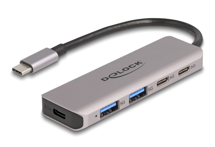 DELOCK USB hub 64239, 4x , 5Gbps, USB-C ,  64239