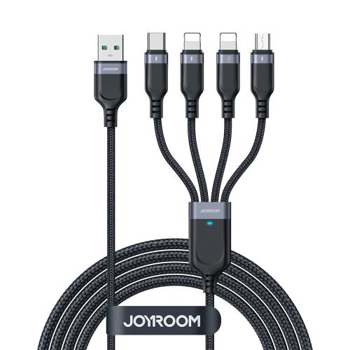   USB 2.0 4in1 Joyroom Braided S-1T4018A18 USB A  micro USB & USB C & 2 x Lightning 1.2m 