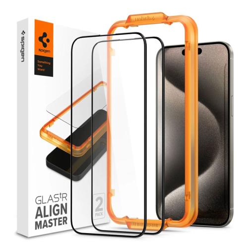 Tempered Glass Full Face Spigen Glas.tR Align Master Apple iPhone 15 Pro Max  (2 .)