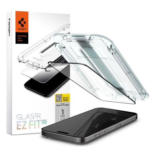 Tempered Glass Full Face Spigen Glas.tR EZ-FIT Apple iPhone 15 Pro 