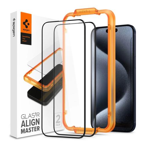 Tempered Glass Full Face Spigen Glas.tR Align Master Apple iPhone 15 Pro  (2 .)