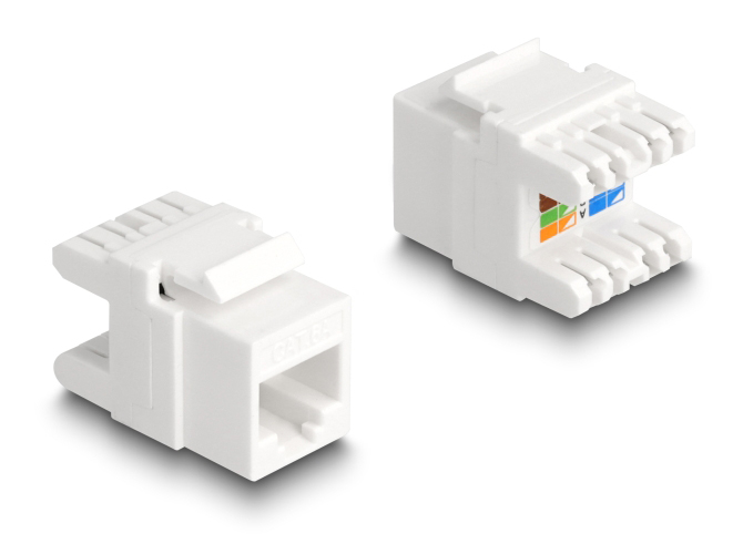 DELOCK keystone module RJ45 σε LSA Cat.6A 88131, toolfree, λευκό 88131