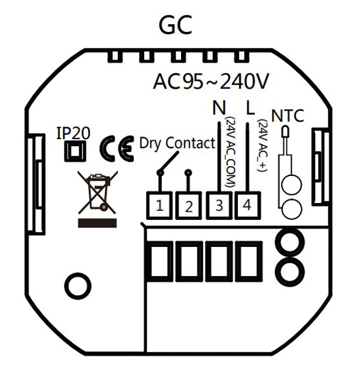 Smart θερμοστάτης αερίου BHT-009GCLW, WiFi, χωνευτός, μαύρος BHT-009GCLW