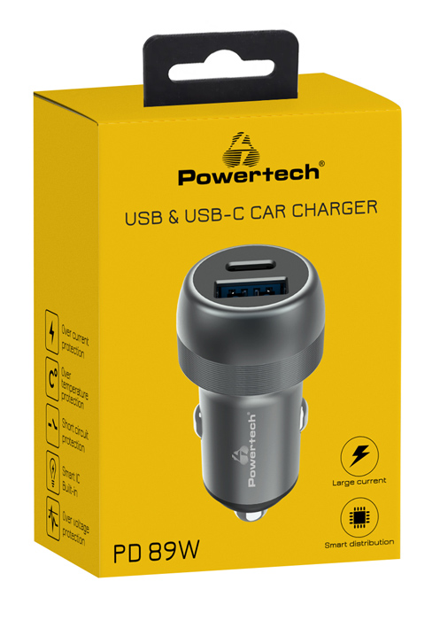 POWERTECH   PT-1148, USB & USB-C, 89W PD & QC,  PT-1148