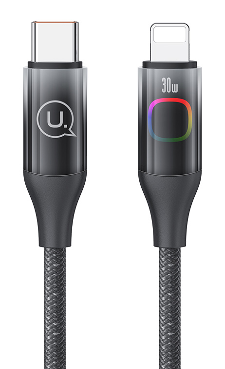 USAMS καλώδιο Lightning σε USB-C US-SJ638, 30W PD, 1.2m, μαύρο SJ638USB01