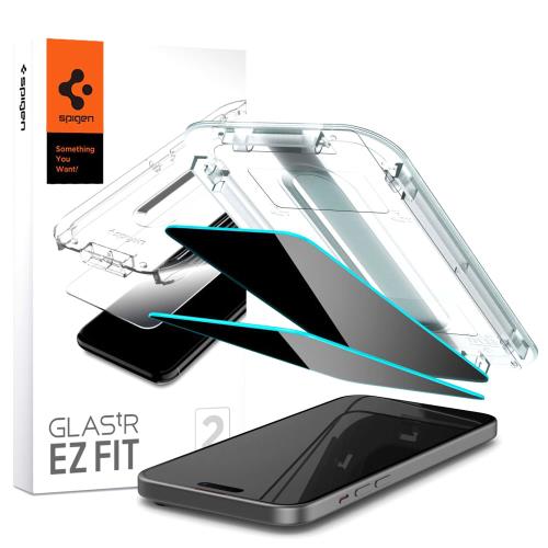 Tempered Glass Full Face Spigen Glas.tR EZ-FIT Privacy Apple iPhone 15/ 16 (2 .)