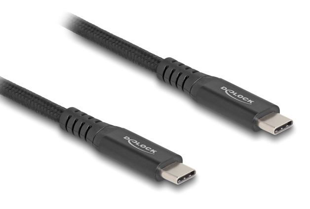 DELOCK καλώδιο USB-C 80024, 100W, 20 Gbps, 1m, USB4, E-Marker, μαύρο 80024