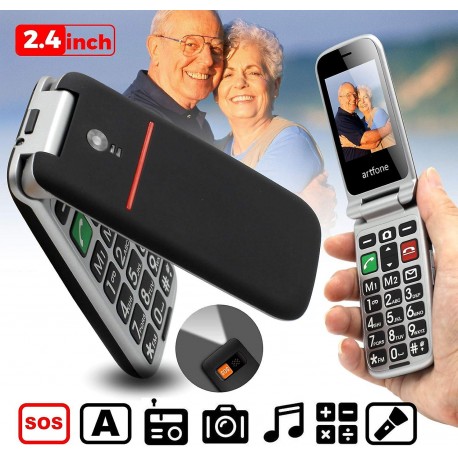 Artfone CF241A Dual Sim 2.4 GSM Flip Phone Black (Ελληνικό Μενού)