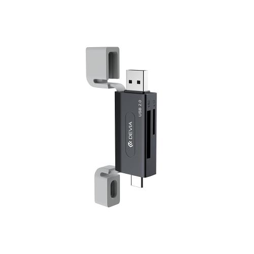 Hub USB A + USB C To SD/TF Devia EL239 2  1 Card Reader Smart 