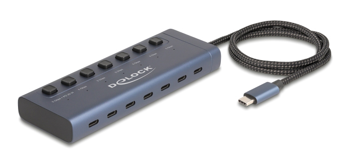 DELOCK USB-C hub 63410  , 7x , 5Gbps, 20W, USB-C ,  63410