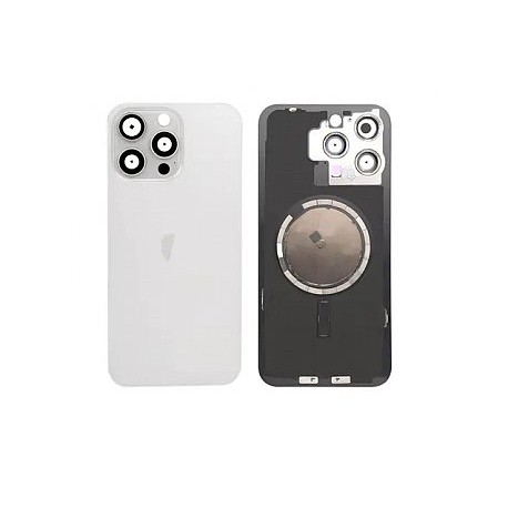 Apple iPhone 15 Pro Max BackCover with Magsafe+Camera Lens White GRADE A