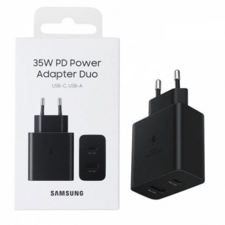 Samsung EP-TA220NBE 35W Power Adapter Dual USB-C/USB-A Black Blister