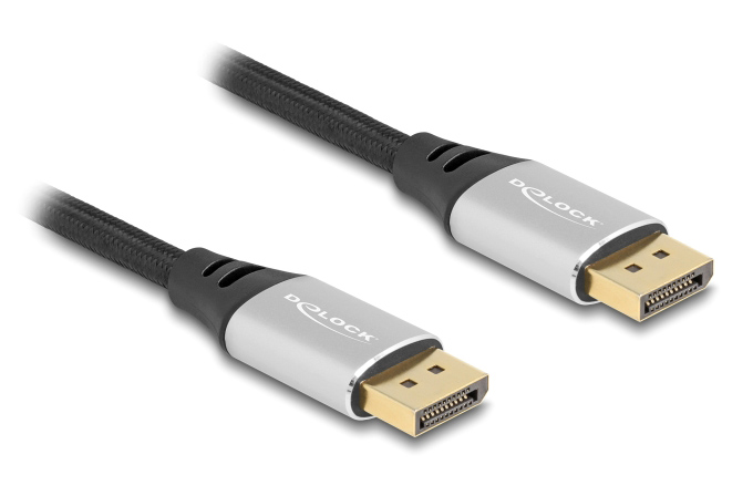 DELOCK καλώδιο DisplayPort 2.1 80634, 16K/60Hz, 40 Gbps, 2m, μαύρο 80634