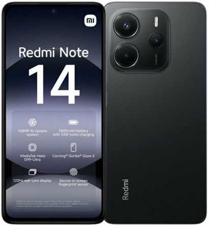 XIAOMI REDMI NOTE 14 256GB ROM/8GB RAM MIDNIGHT BLACK EU