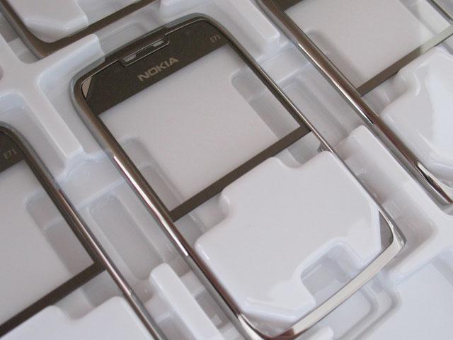 Nokia E71 - Front Cover + Lens Grey Metal