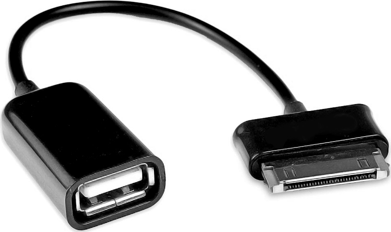 OTG Samsung 30-pin male - USB-A female Black