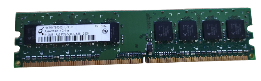 Infineon Refurbished RAM Dimm, DDR2, 512MB PC2-5300 667MHz HYS64T64000HU-3S-B