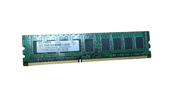 Elpida Refurbished RAM Dimm, DDR3, 2GB, PC3-8500E-7-10-EP 2Rx8 EBJ21EE8BAFA-AE-E