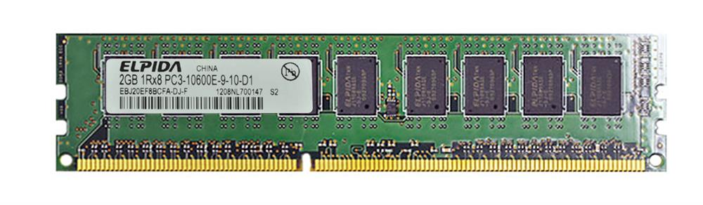 Elpida RAM EBJ20EF8BCFA-DJ-F DDR3 Dimm 2GB 1Rx8 PC3-10600E-9-10-D1 Refurbished