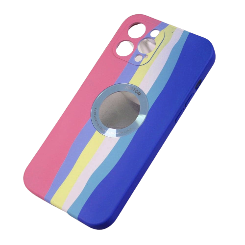 Back Cover iPhone 12 Pro Max Rainbow Stripes Pink JDOTOM