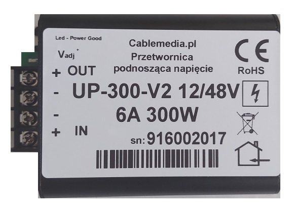 CAB UP300-12-48  STEP UP 10-20VDC  48VDC 6A