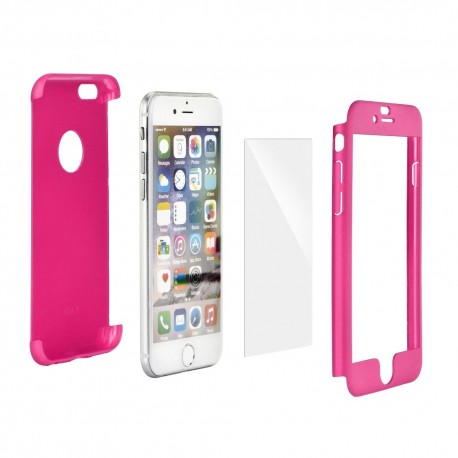 iPhone 5S/5/SE 360Full Body Case+Tempered Glass Pink