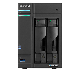 ASUSTOR NAS AS6602T LOCKERSTOR 2, DT, 2 BAYS HOT SWAP, INTEL CELERON J4125 2.0GHz QC (burst 2.7GHz), 4GB (MAX 8GB), Dual M.2 NVMe SSD CACHING, 3xUSB3.2 GEN1, 2,5 GbEx2, HDMI 2.0a, WoL, WoW, IR, 3YW.