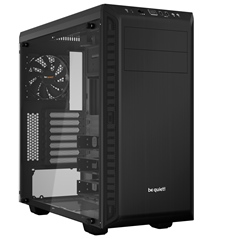 BEQUIET PC CHASSIS PURE BASE 600 WINDOW BGW21, MIDI TOWER ATX, BLACK, W/O PSU, 1X14CM PURE WINGS 2 FAN, 1X12CM REAR PURE WINGS 2 FAN, 3YW.