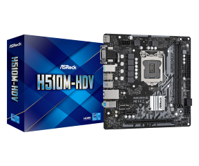 ASROCK MB H510M-HDV/M.2 SE, SOCKET INTEL LGA1200 11th/10th GEN, CS INTEL H470, 2 DIMM SOCKETS DDR4, D-SUB/DVI-D/HDMI, LAN GIGABIT, MICRO-ATX, 3YW.