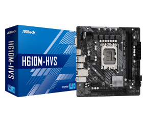 ASROCK MB H610M-HVS/M.2 R2.0, SOCKET INTEL LGA1700 14th/13th/12th GEN, CS INTEL H610, 2 DIMM SOCKETS DDR4, D-SUB/HDMI, LAN GIGABIT, MICRO-ATX, 3YW