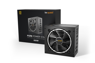 BEQUIET PSU PURE POWER 12 M 650W BN342, GOLD CERTIFIED, MODULAR CABLES, SILENT OPTIMIZED 12CM FAN, 10YW.