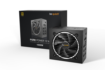 BEQUIET PSU PURE POWER 12 M 1000W BN345, GOLD CERTIFIED, MODULAR CABLES, SILENT OPTIMIZED 12CM FAN, 10YW