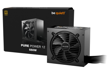 BEQUIET PSU PURE POWER 12 550W BP001EU, GOLD, ECEPIONALLY SILENT 12CM FAN, 10YW.