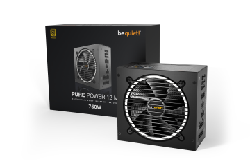 BEQUIET PSU PURE POWER 12 M 750W BN343, GOLD CERTIFIED, MODULAR CABLES, SILENT OPTIMIZED 12CM FAN, 10YW.