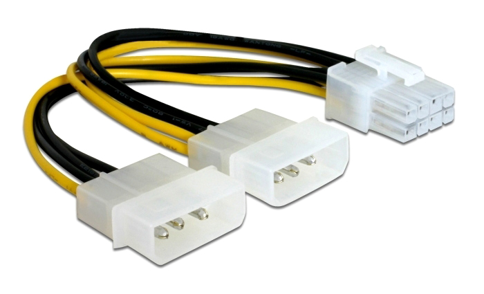 POWERTECH καλώδιο 2x molex 3pin σε 1x 8pin CAB-W041, 0.15m CAB-W041